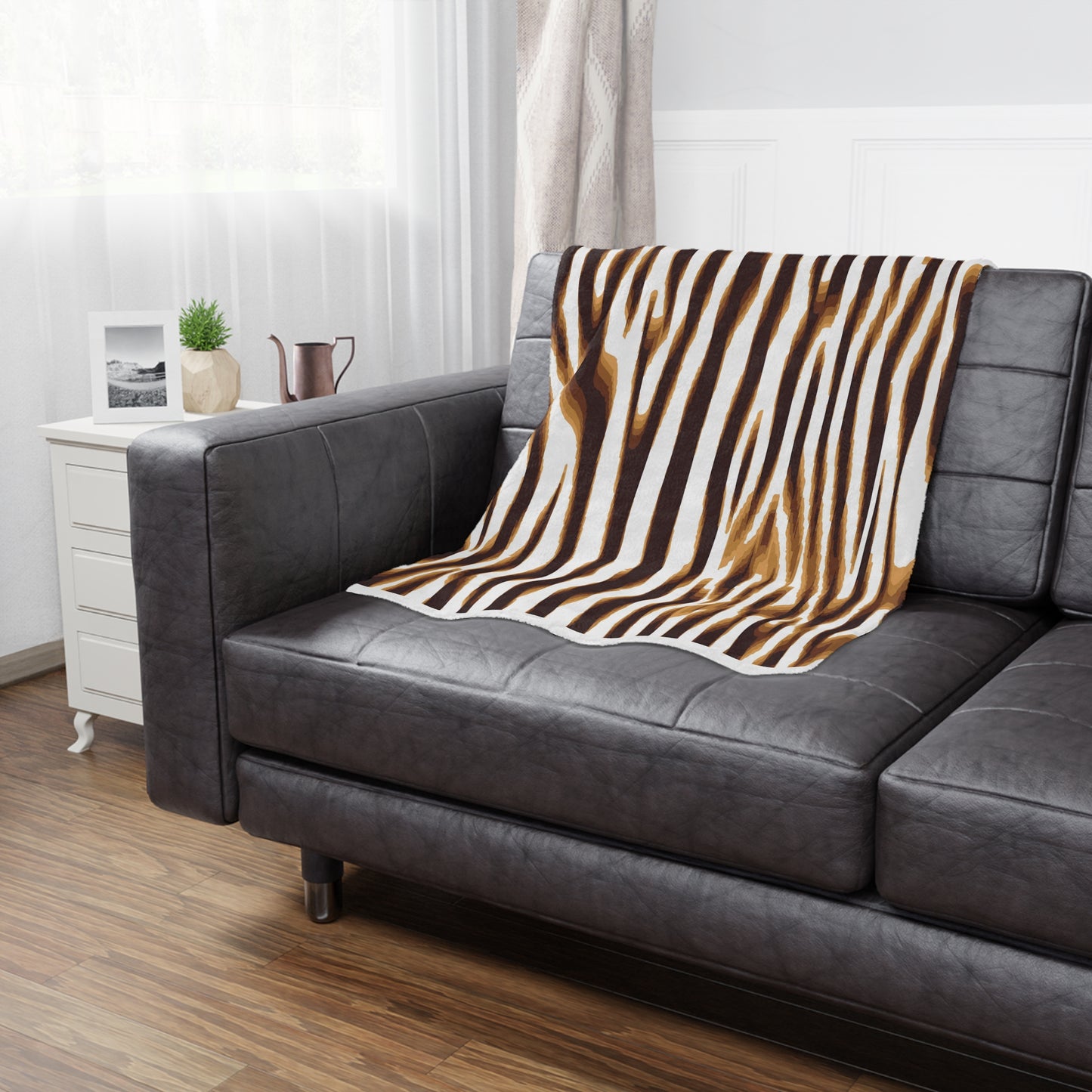 Tiger Stripe Minky Blanket — Soft Animal Print Throw for Bedroom & Living Room