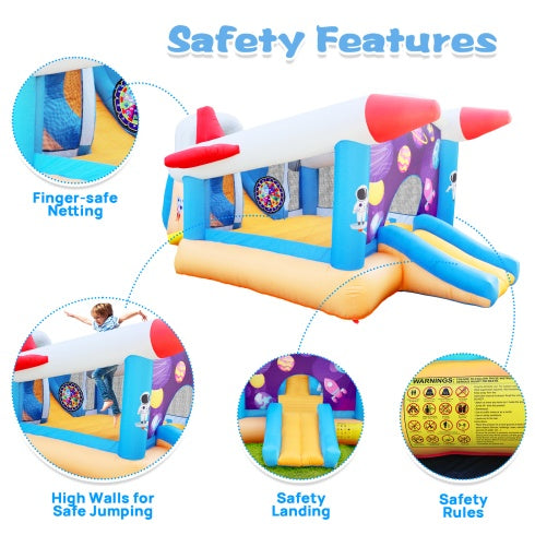 6 In 1 Outdoor Indoor Inflatable Bouncer For Kids Target Ball Basketball Slide With Blower WL