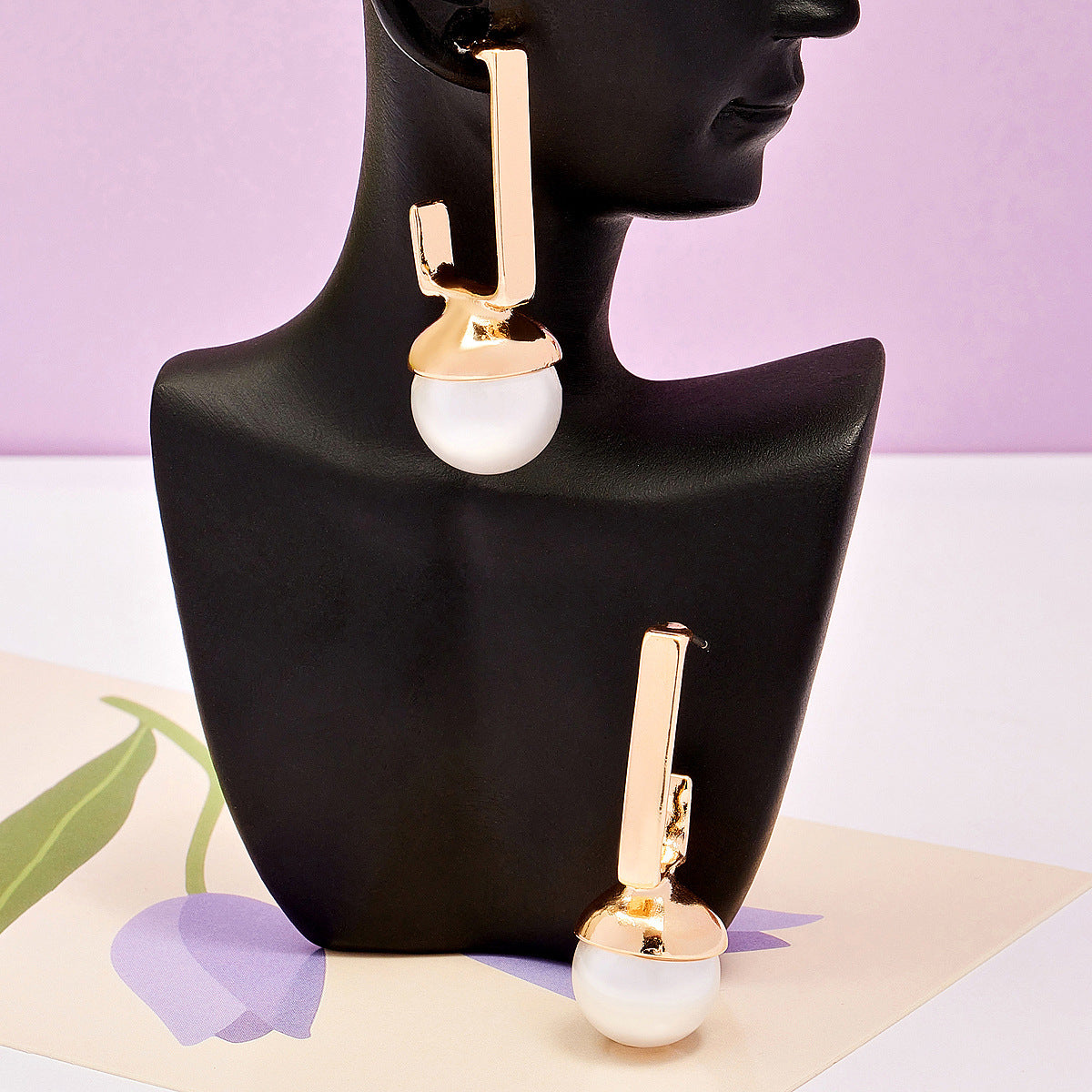 Square And Round Face French Pearl Earrings Niche