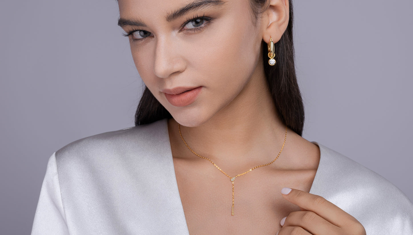 Star Convergence - A Fashionable And Trendy Necklace Pendant Diamond Jewelry Necklace Set With Moissanite S925 Sterling Silver And Gold Plating
