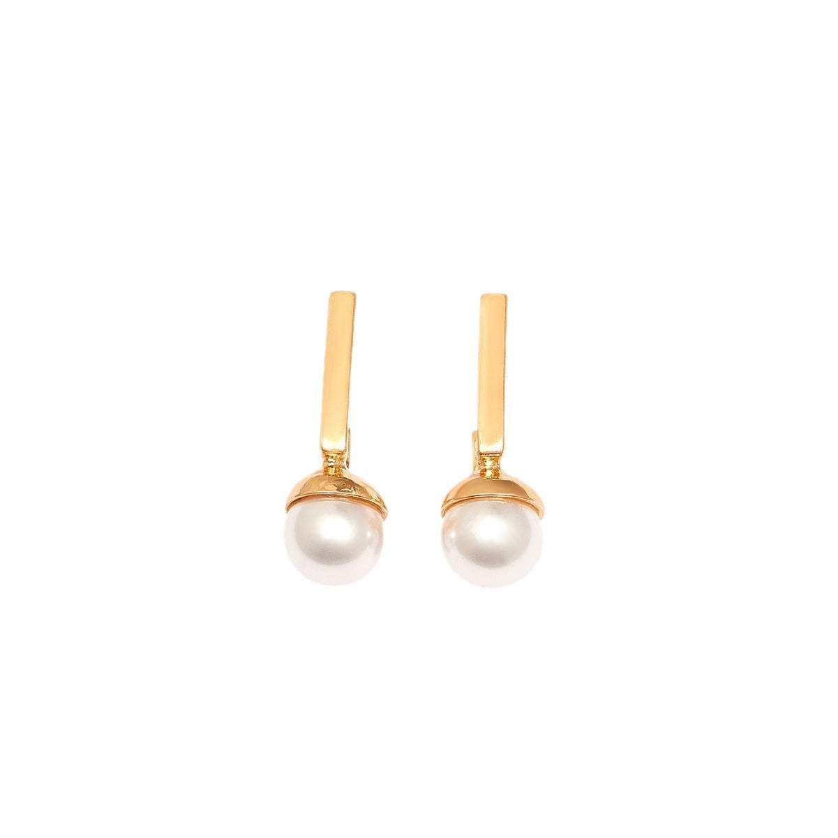 Square And Round Face French Pearl Earrings Niche