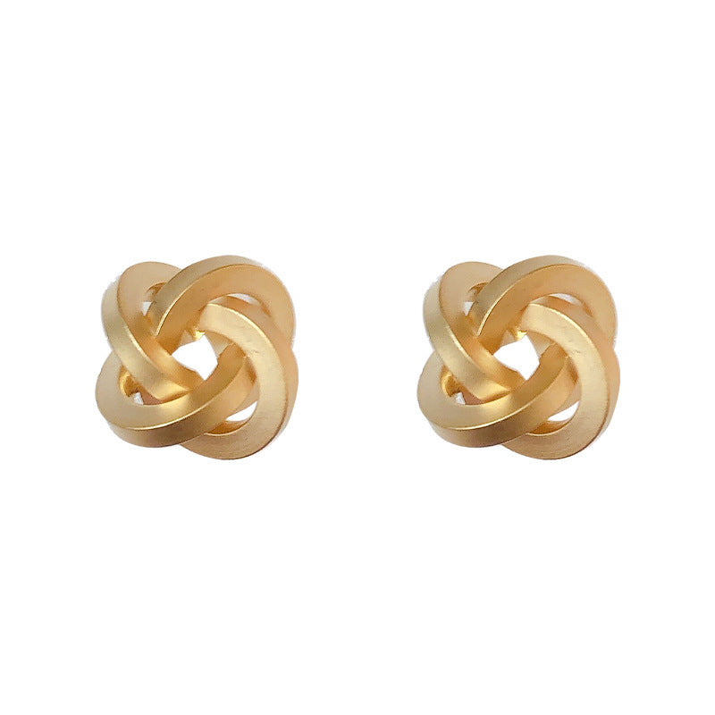 Magic Metal Connecting Ball Design Sense Earrings