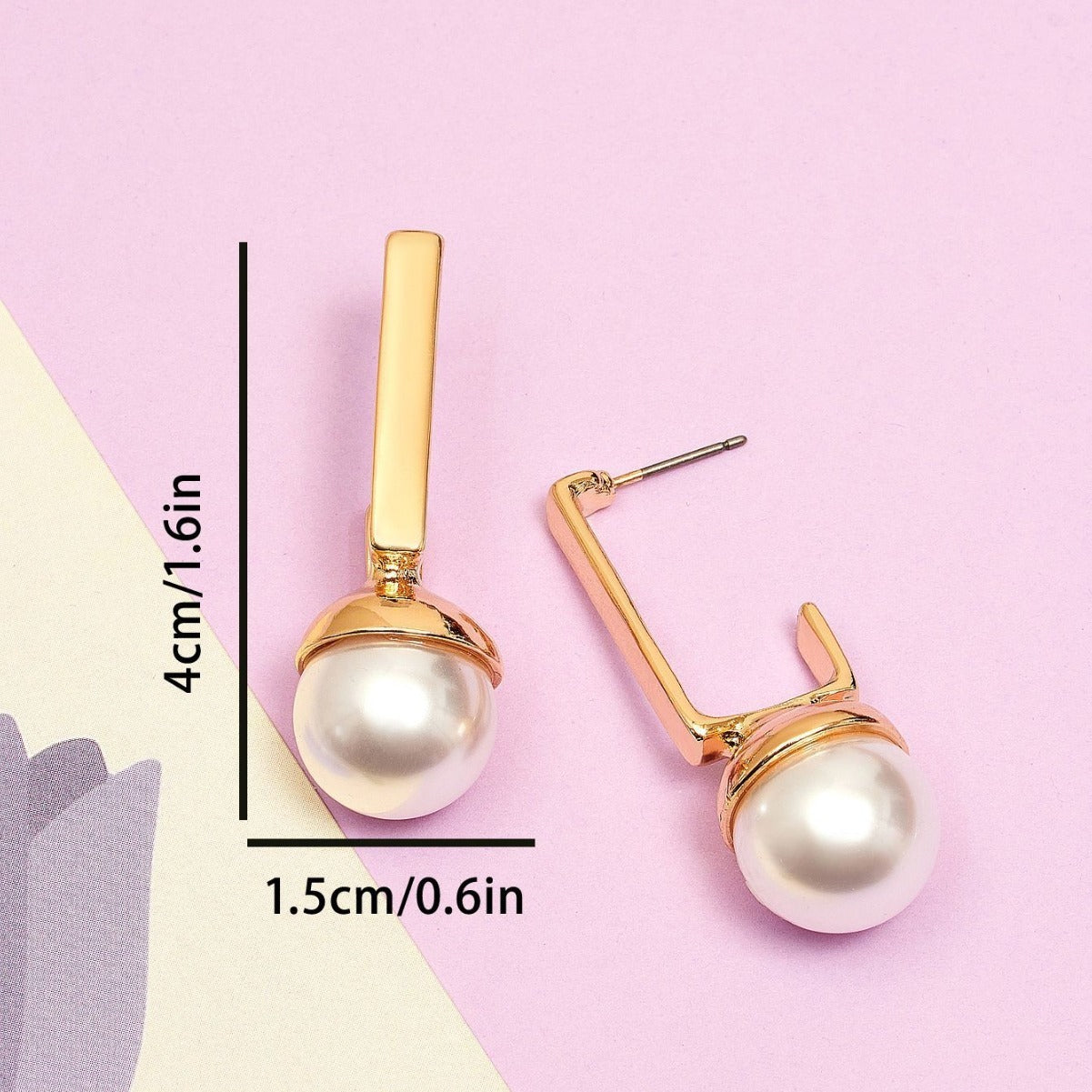 Square And Round Face French Pearl Earrings Niche