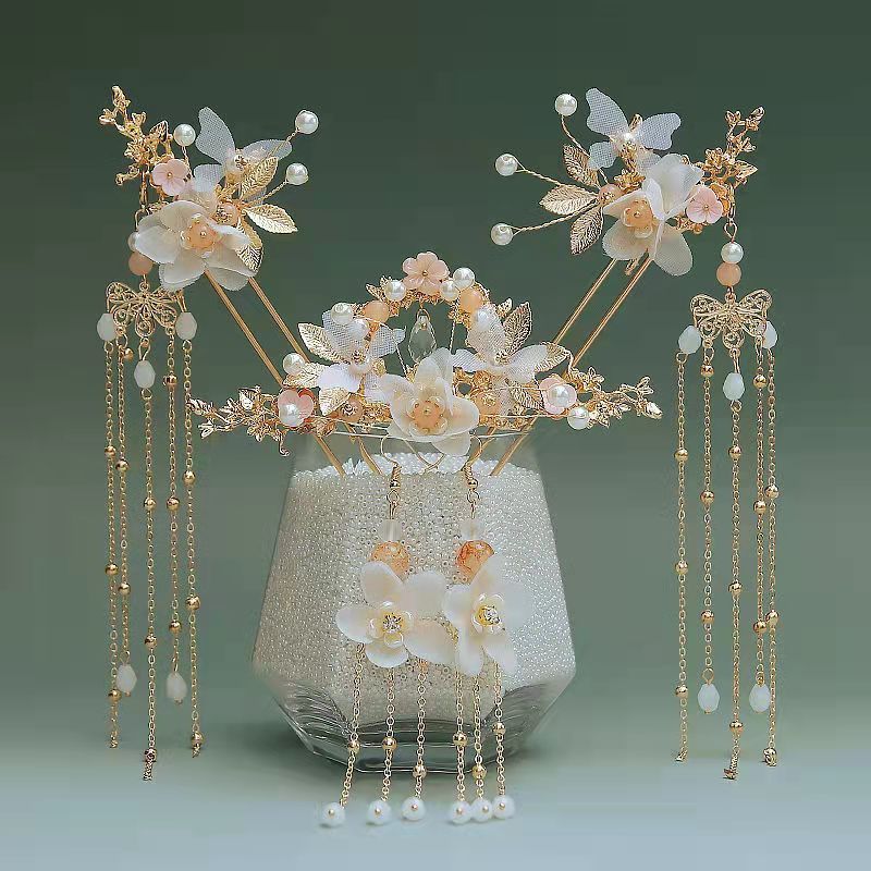 Flower Hairpin Hanfu Hair Crown Gorgeous Fairy Girl Toasting Clothes