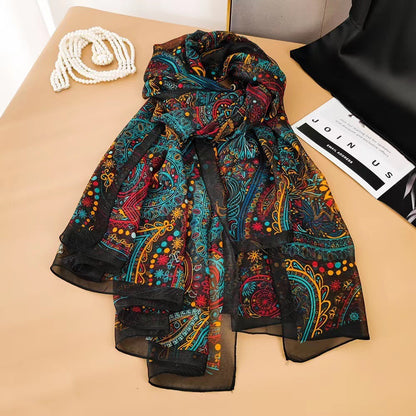 Yourou China Rose Printed Scarf