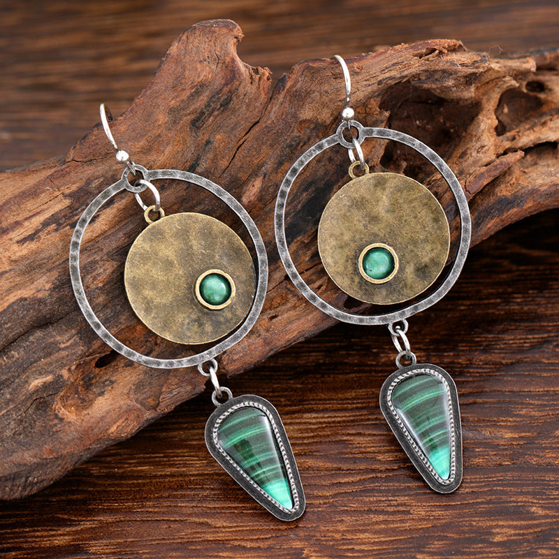 Retro Geometric Enamel Personalized Earrings