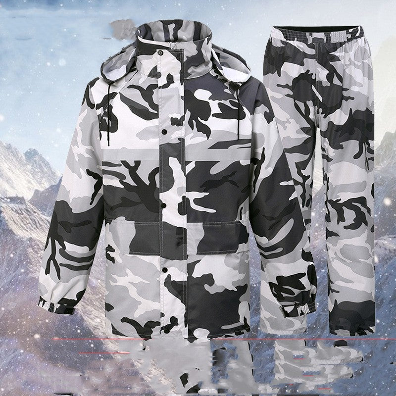 Gray Camouflage Raincoat Rain Pants Suit Men
