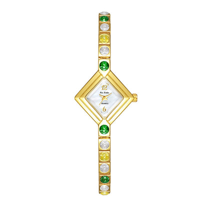 Light Luxury Temperament Gradient Diamond Anique Pocket Watch Spring Green Women's Watch