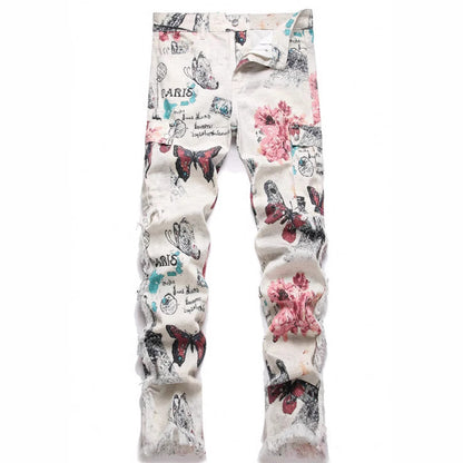 Animal Digital Printed Pants Men's Slim Fit