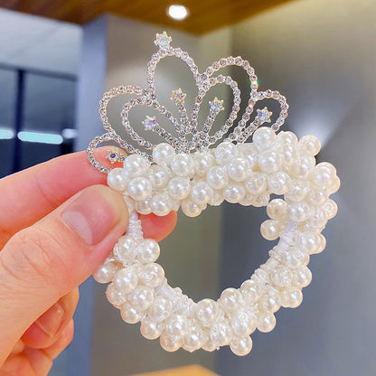 Children's Crown Tiara Princess New Pearl Flower Hair Ring