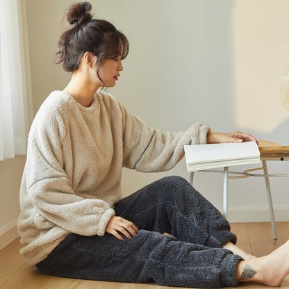 Coral Velvet Thickened Pajamas Women Autumn And Winter Models