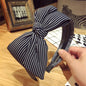 All-match Fabric Plaid Big Bow With Teeth Headband