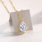 Under The Moon - A Fashionable And Trendy Diamond Pendant Necklace Set With Pear-shaped Moissanite S925 Sterling Silver And Gold Plating