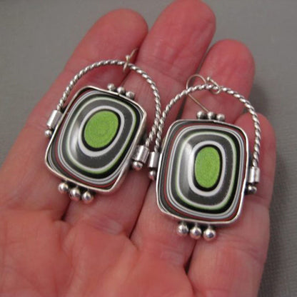 Retro Geometric Enamel Personalized Earrings