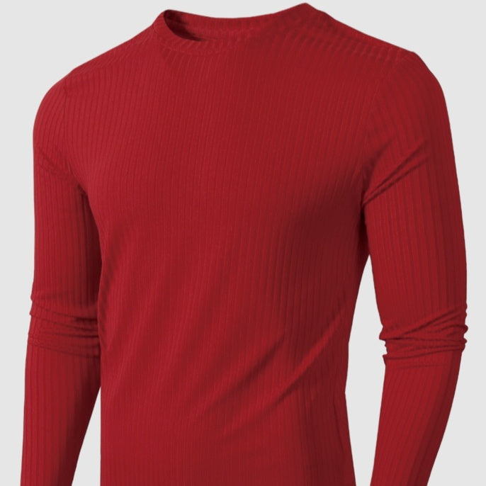 Striped Fabric Men's High Elastic Breathability Long Sleeve