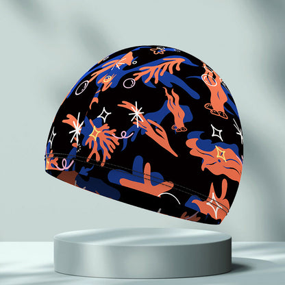 Simple Printing High Elastic Comfortable Swimming Cap