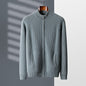 Men's Half Turtleneck Zipper Cardigan Thickened Jacket Casual