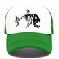 Fish Bone Print Mesh Cap Baseball Cap