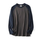 Men's Washed Cotton Retro Casual Round Neck Pullover Bottoming Shirt