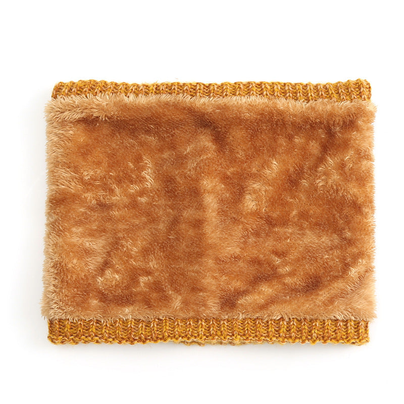 Twist Wide Striped Fleece-lined Knitting Scarf For Men