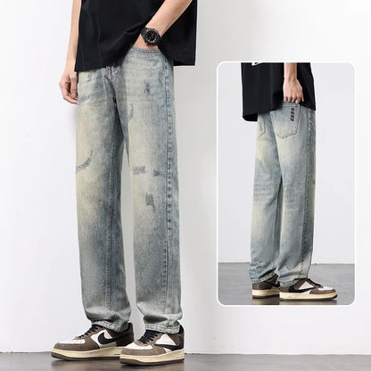 New Spring And Summer Men's Straight Loose Wide-leg Pants