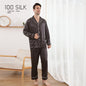 Men's Silk Pajamas 22 M Heavy Mulberry Silk Lapel Homewear