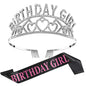 Flash Diamond Birthday Crown Party Decoration Headband Prom Headwear Set