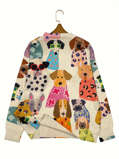 Color Printed Light And Transparent Sweater