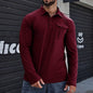 Lapel European And American Men's Shirt Solid Color Long Sleeve