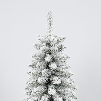 3 Pcs Flocked Artificial Christmas Tree Set With Lights, 4ft 5ft 6ft Christmas Snow Tree Set, Christmas Decor