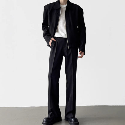 Black Straight Anti-wrinkle Suit Pants Thin Casual Trousers