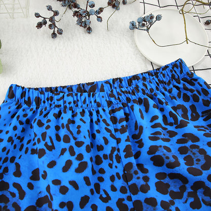 Fashion Leopard Print Pajamas Suit Women