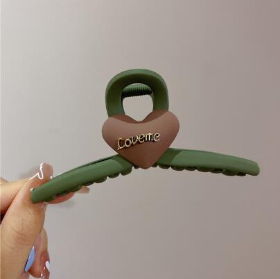 Large Frosted Texture, Simple Peach Heart Cross Wash Face And Head Hairpin