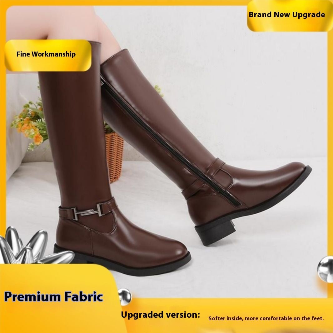 Women's Winter Chunky Heel Round Head Knight Over The Knee Boots