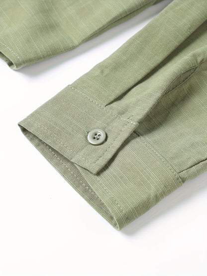 Loose Colored Lapel Long-sleeved Casual Men's Shirt For Teenagers