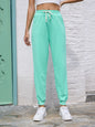 Women's Pure Color Tied Sports Trousers