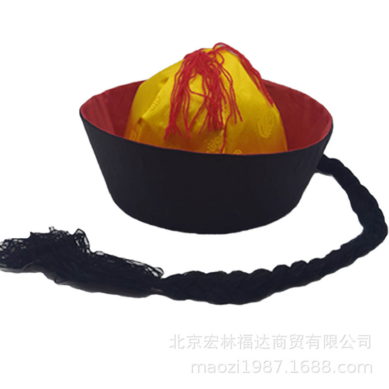 Black Dance Table Performance Hat Emperor Qianlong Hat