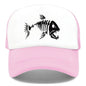 Fish Bone Print Mesh Cap Baseball Cap