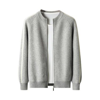 Fashionable All-match Casual Woolen Sweater Four Flat Air Layer Thickened Half Turtleneck Pure Wool Cardigan