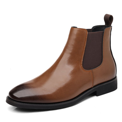 British Retro Chelsea Men's Fleece-lined Leather Boots