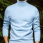 Men's Solid Color Versatile Soft Viscose Turtleneck Sweater