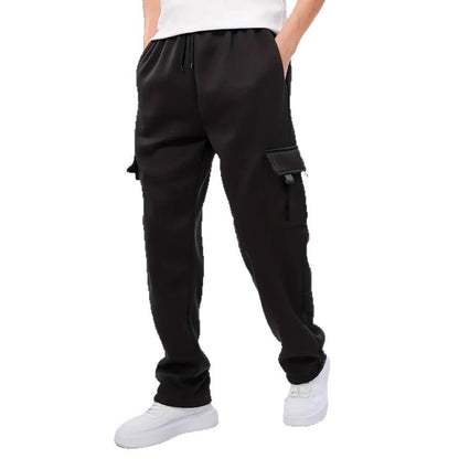 Men's Loose Sweatpants Overalls With Multi-pocket Tether