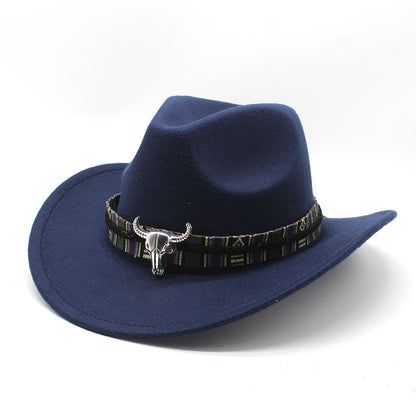 Western Cowboy Hat Woolen Jazz Male Ladies' National Style