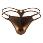 Sexy Men's Thong Imitation Leather Ice Silk Personality Panties Low Waist