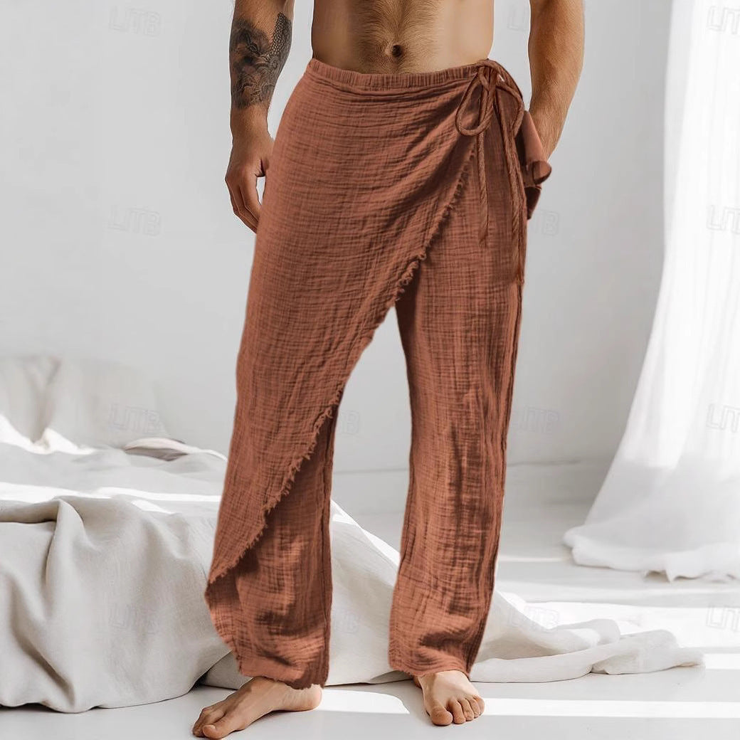 Casual Lace Up Straight-leg Trousers