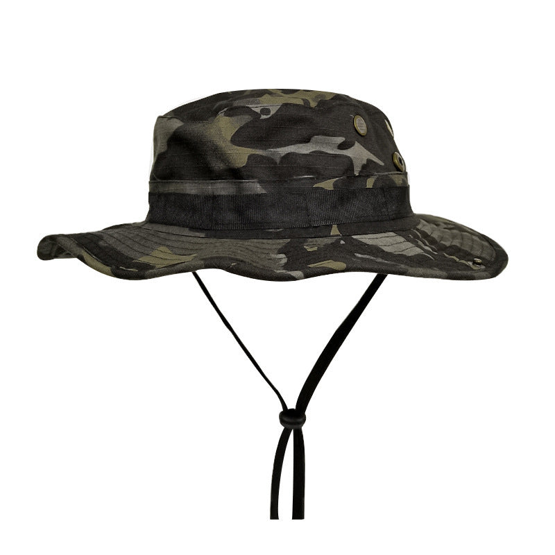 Camouflage Boonie Hat Round Edge Sun-proof Bucket Hat