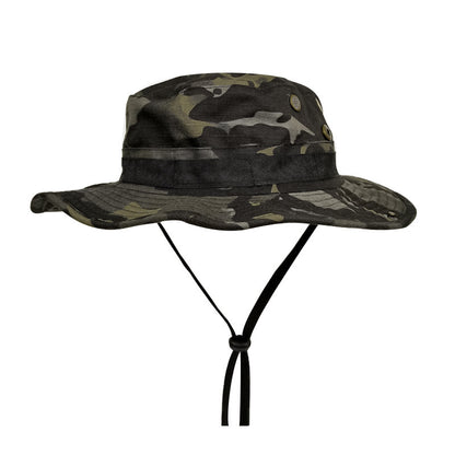 Camouflage Boonie Hat Round Edge Sun-proof Bucket Hat