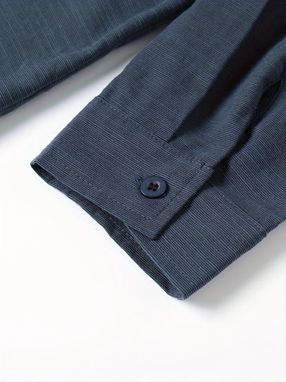 Loose Colored Lapel Long-sleeved Casual Men's Shirt For Teenagers