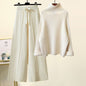 Sweater Lace-up Cropped Drooping Wide Leg Pants Suit