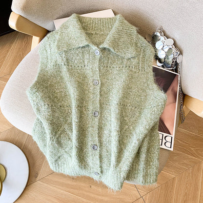 Design Sense Twist Knitted Vest Women